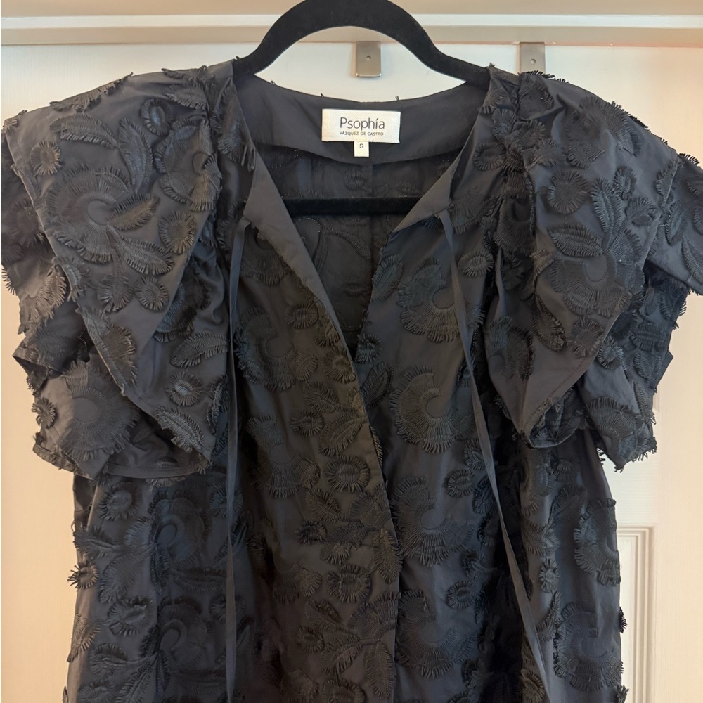 Psophia Black Textured Dress